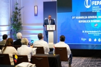 El Director Ejecutivo del Conaleche, Miguel Laureano, y el Director del PROMEGAN, Martín Canals, presentan ante la FEPALE 2023